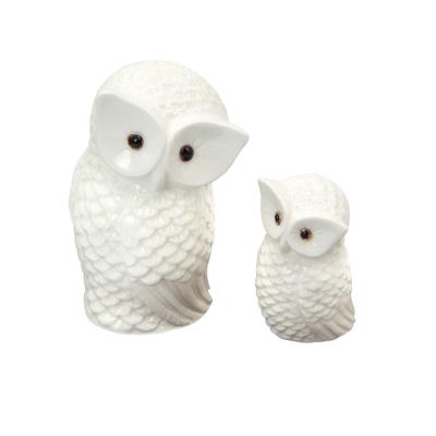 China Handmade White Ceramic Wedding Owl Figurines Europe Home Decor Accessories Decoration for sale