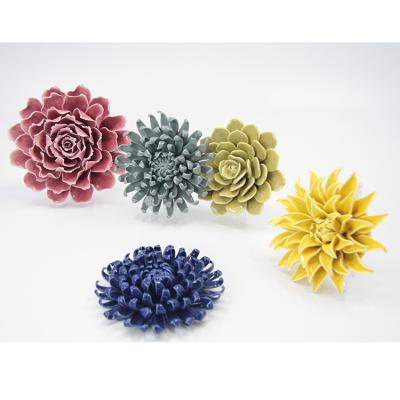 China Wedding Party Handmade Home Decor Factory Price China Ceramic 3D Flower For Wall Decoration for sale