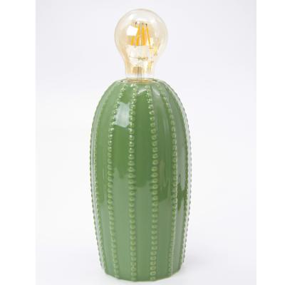 China Cute Cactus Night Light Modern Over-Glazed Ceramic Lamp For Bedroom Decor for sale