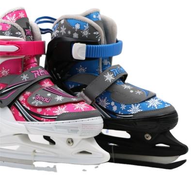 China -25â „ ƒ cold-resistant pvc double roller ice skates leather ice skate patines profesionales ice skate boots for sale