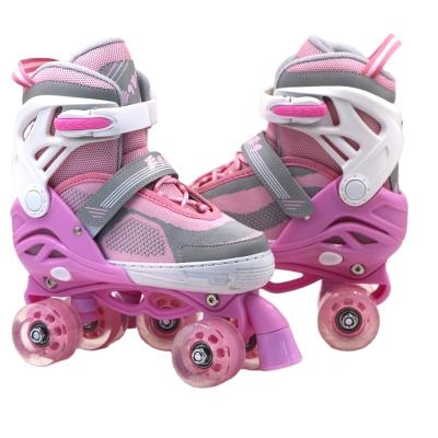 China PVC leather+velvet sheel+ plastic synthetic detachable roller skate circle roller skates kids roller skates for sale