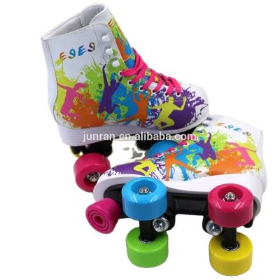 China Synthetic leather+velvet PVC Quad Roller Skates Kasut Roda Paten for sale