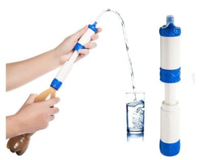 China Blue 1L Survival  Water Filter Straw For Outdoor Camping for sale