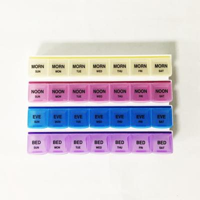 China Wholesale 7 days 28 compartment pill case weekly pill box case for sale