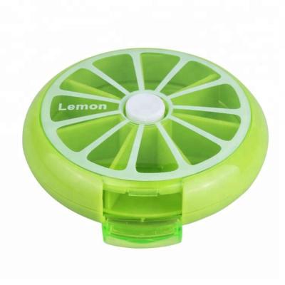 China Orange Multi Mini Medicine Pill Dispenser Box One Month 28 Cases Travel Tablet Container for sale