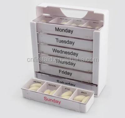 China Dispensador semanal de pastillas de 18 cm / caja de pastillas Mantenga fresco para personas mayores Función de recordatorio de alarma en venta