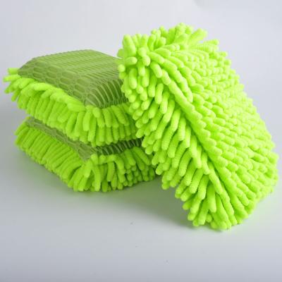 China Greenwell Chenille Microfiber Car Wash Sponge Protective Car Cleaner Mesh Sponge for sale