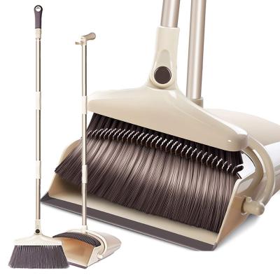 China Greenwell Home Household Cleaning Long Handle Broom And Windproof Plastic Dustpan Set for sale