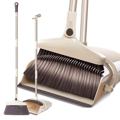 China Greenwell Home Floor Cleaning Set Telescopic Stainless Steel Handle Broom And Dustpan for sale