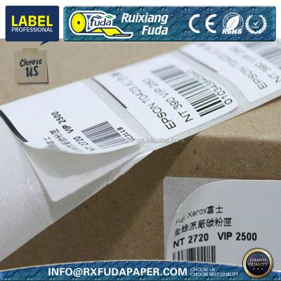 China Waterproof double sided adhesive thermal shipping label, 2 layers bottom paper label for sale