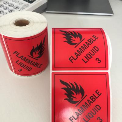 China Waterproof Dangerous Goods Label 100mm x 100mm, 250pcs/roll for sale