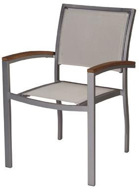 China Outdoor garden aluminium stacking chair with sling texline fabric-YS5612 for sale