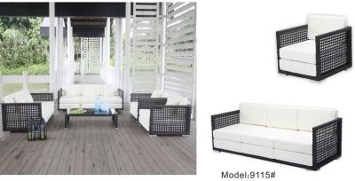 China 5pcs aluminum rattan wicker hotel commercial furniture sofa set-9115 for sale