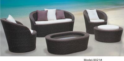 China 5 piece -Rattan outdoor Leisure backyard patio PE rattan wicker sofa set ottoman -9021 for sale