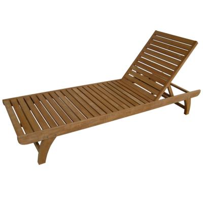 China Factory direct swimming pool furniture wooden pool chair beach bed wood outdoor chaise lounge chair---6235 for sale