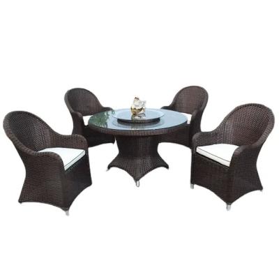 China 5 pieces rattan wicker dining set outdoor furniture garden wicker rotated dining table & chair furniture---8311 en venta