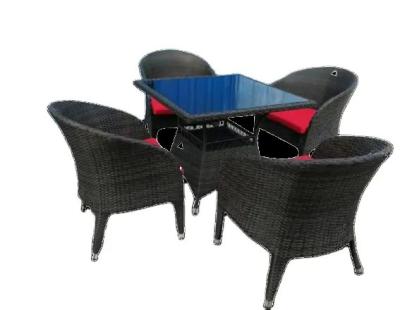 China Hotel garden dining room furniture wicker rattan patio furniture set resort plastic outdoor dining set---8001A for sale