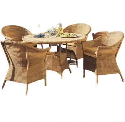 China Hotel furniture outdoor brown dining table chairs rattan furniture 4 seat dining chairs garden furniture chairs---8135 for sale