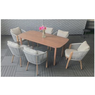 China Outdoor Garden Furniture Aluminium Rattan Sofa Set Leisure Table Teapoy Dinner Set for sale