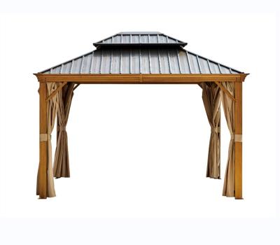 China Metal Outdoor Pergola Galvanized Steel Double Topped 3X3.65X2.85M for Garden Supplies for sale