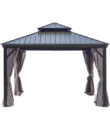 China Garden Supplies 3.65x3.65x3.03m Outdoor Gazebo with Double Topped Galvanized Steel for sale