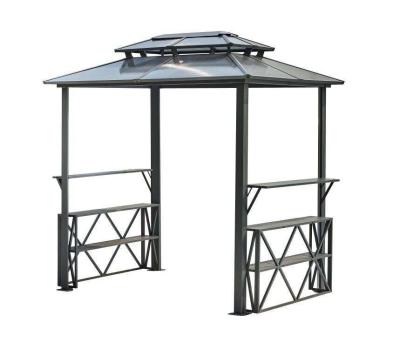 China Gazebo met dubbele bovenkant van polycarbonaat 2.35X1.7X2.45M voor buitenbrug pergolas Te koop