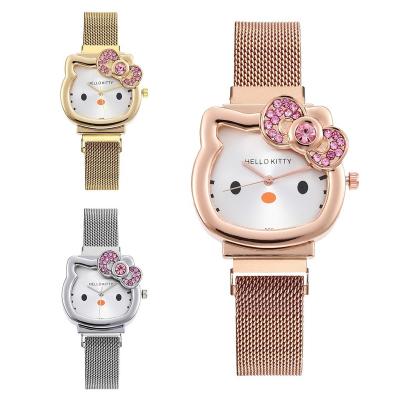 China Hot Selling Mesh Fashion Watch Waterproof Quartz Watch Studet Wristwatches Waterproof Girl Analog Watches for sale