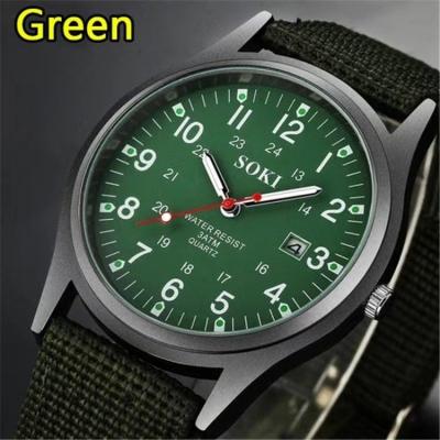 China Top Brand Luxury Nylon Belt Mens Luminous Sports Watch Army Military Date Display Clock Quartz Watches for sale