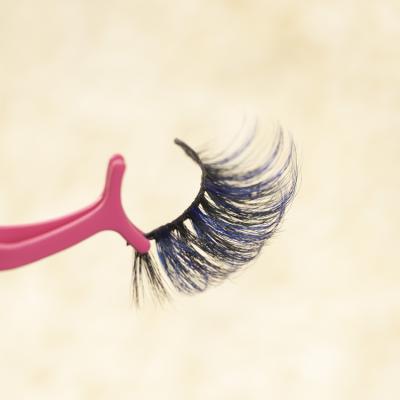 China Dramatic Colored Eyelash Strips 25mm Colored Mink Eyelash Natural Soft Eyelash With Wick Packing Box for sale