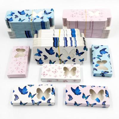 China 2021 Handmade Hot Seller Eyelash Packaging Box Square Paper Eyelashes Boxes Butterfly Paper Box Eyelash for sale