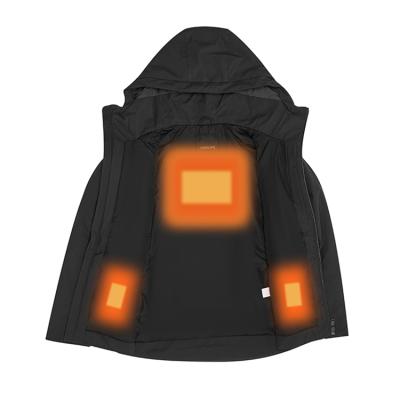 China Men's 4-Piece Usb Rechargeable Heater QUICK DRY Winter Long Heated Long Sleeve Hoodie Heater Down Jacket for sale