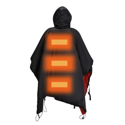 China New Design Price Electric Cape Heated Style Hybrid Type Sleeping Bag Suitable Rainy Day Coat for sale