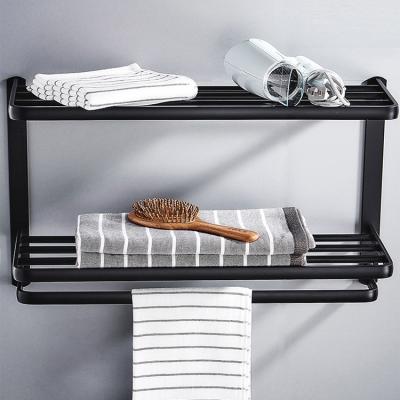 China Space traditional aluminum bathroom double towel shelf, double towel rack, bathroom double towel rack for sale