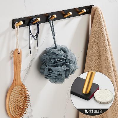 China Wall Mount Metal Bathroom Accessories Living Room Bathroom Kitchen Towel Minimalist Black Coat Towel Robe Hook for sale