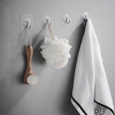 China Minimalist 10pcs Per Pack Coated Self Adhesive Hanger Wall Hook Towel Holders For Kitchen Hardware Bathroom Hooks for sale