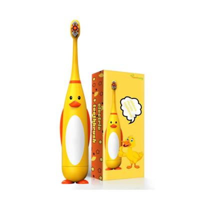 China Custom Baby IPX7 Waterproof Portable Yellow Duck Battery Operated Kids Electric Toothbrush For Children for sale