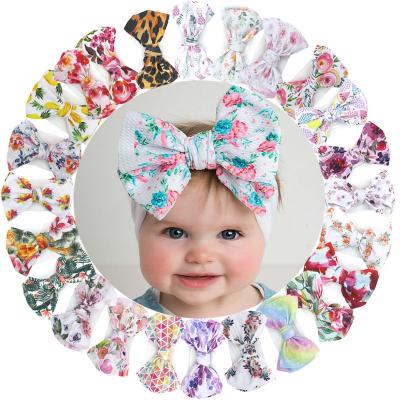 China Hot Sale Decoration Headband For Baby Set Baby Headband Big Bow Knot Colorful Custom Rainbow Hair Band for sale