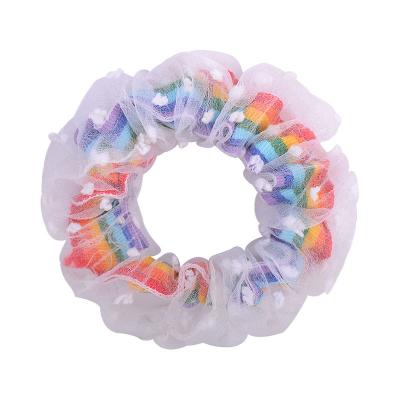 China Hair Decoration Design Rainbow Hair Accessories New For White Hair Accessories Scrunchie Girls Hair Accessories Tulle Wholesale China for sale