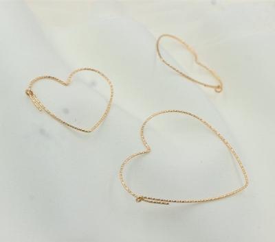 China TRENDY 14K Gold Filled Simple Geometric Jewelry Heart Circle Earring Huggie Earrings For Women for sale