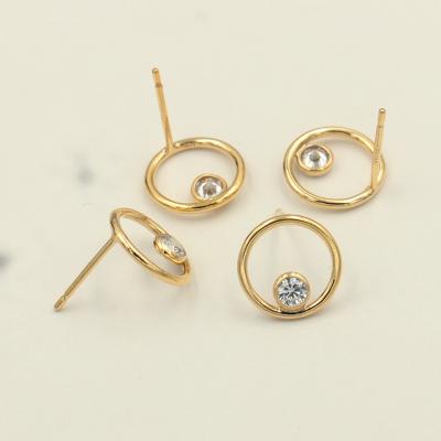 China TRENDY Jewelry 14K Gold Filled Circle Stud Earrings Brincos Pendientes Oorbellen Boho Earrings for sale