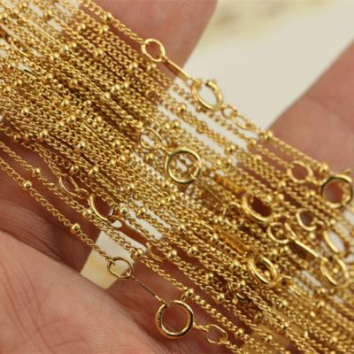 China TRENDY High Quality Real Gold Filled 14K Real Gold Filled Necklace Chain 1.2mm Satellite Chain for sale