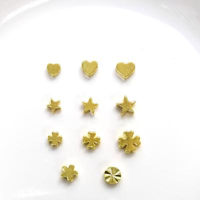 China Other Wholesale Designer 18K Gold Heart Star Crown Spacer Beads For Women Jewelry Making Bracelet Brass Necklace Making High Grade for sale