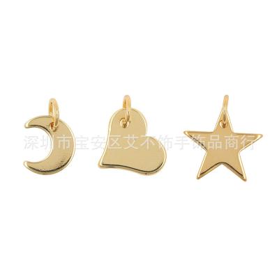 China FASHIONABLE high quality gold plated jewelry to charm star heart moon initial pendant for bracelet necklace jewelry making for sale