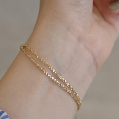 China TRENDY Daily Chain For Women Gold Plated 925 Sterling Silver Thin Chain Bracelet for sale