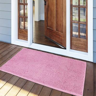 China Sustainable Thick Chenille Bath Cover Super Absorbent Non Slip Mat For Door Mats Bathroom for sale