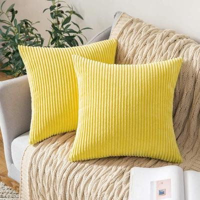 China Wholesale Home Decorative Anti-static Cotton Tile Covers Stripe Corduroy Cushion Pillow Cover for sale