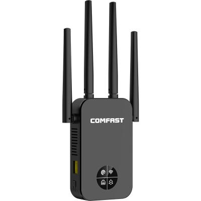 China COMFAST 2.4GHz wifi booster 5ghz wifi network repeater 1200mbps long distance wireless repeater 86(L)*45(W)*197(H) for sale