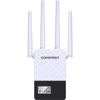 China Newcomer cell phone wifi dual band signal booster long range 1200Mbps wireless repeater with OLED display CF-WR760AC for sale