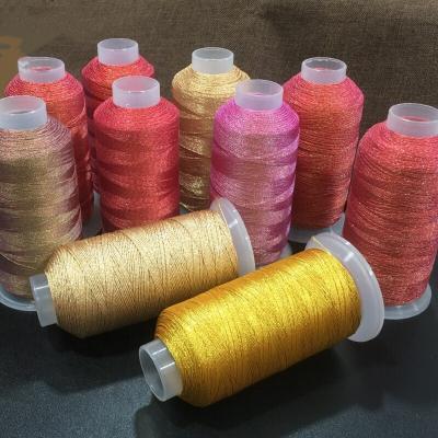 China Low Shrinkage Hot selling 6Ply Gold And Silver Silk Muti-Strands Embroidery Thread DIY Metallic Yarn Thread For Hand Craft Accessories for sale