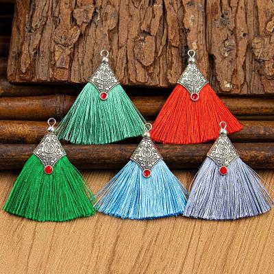 China Cellphone 4.5cm Mini Craft Tassel Handmade Soft Silk Tassel for Earring Jewelry Making DIY Projects Keychain Bookmarks for sale